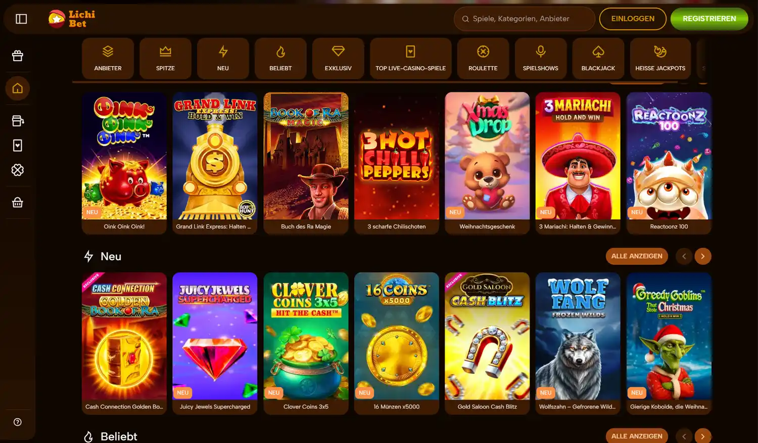LichiBet Casino Startseite