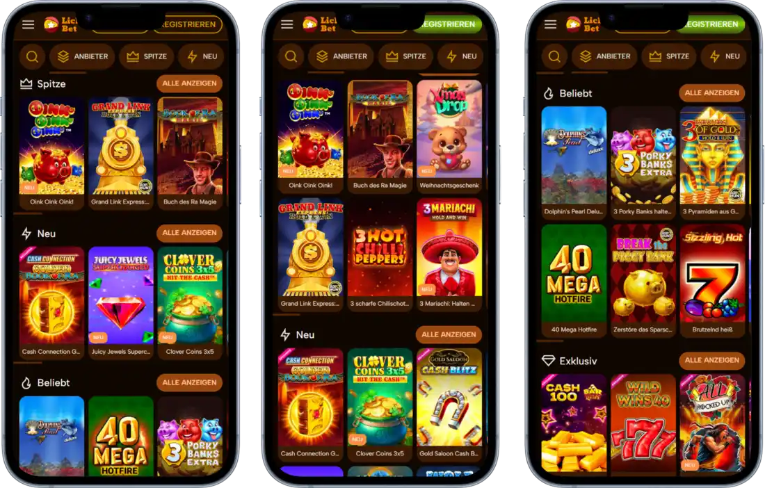 LichiBet Casino auf dem Smartphone